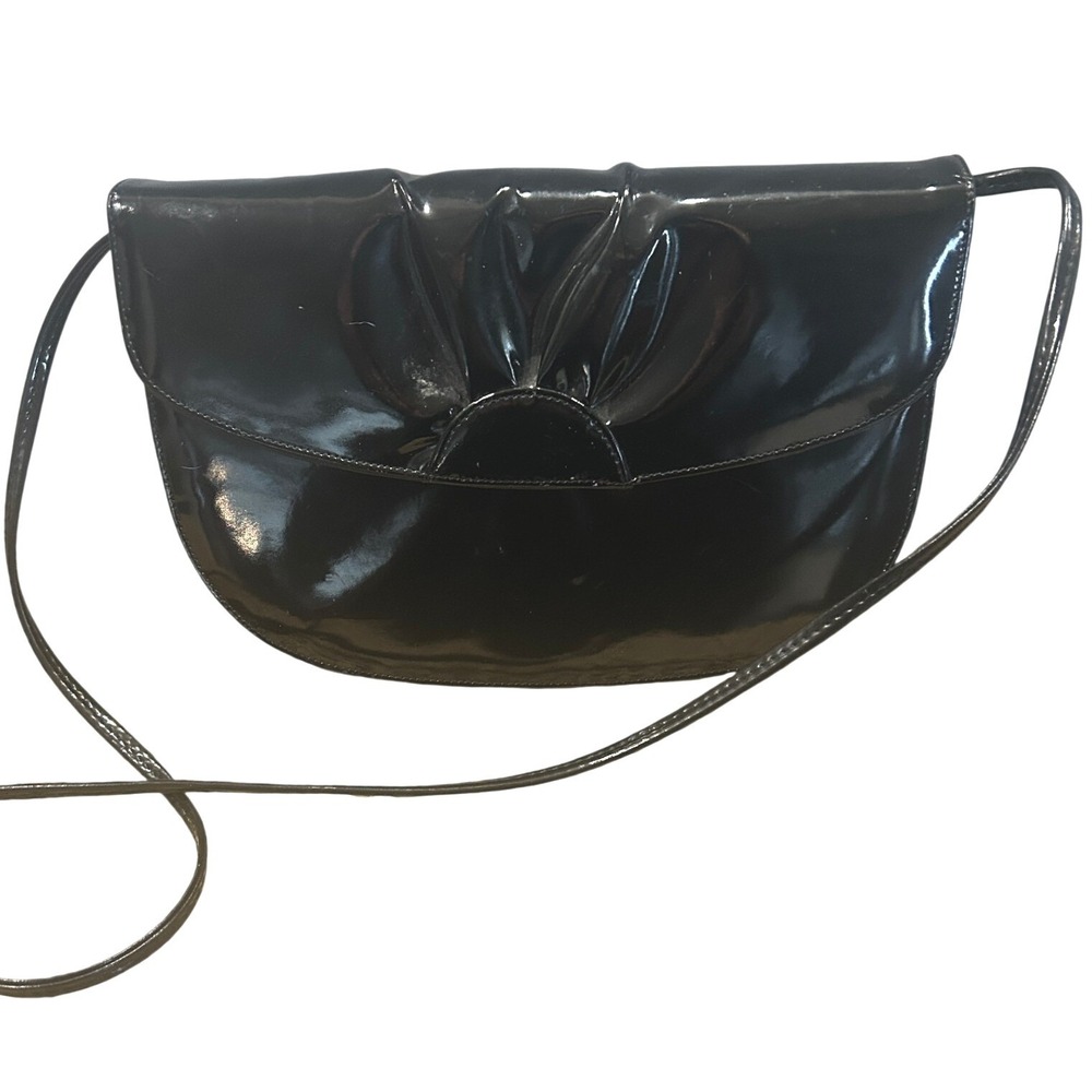 Vintage Mastercraft Patent Leather Crossbody Purse Canada 60s Mod Half Moon Bag